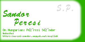 sandor percsi business card